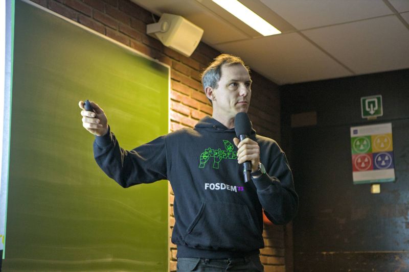 Nicolas giving the tutorial at FOSDEM 2024