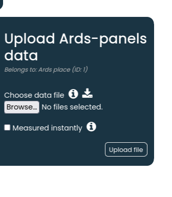 Upload form on the sensor page