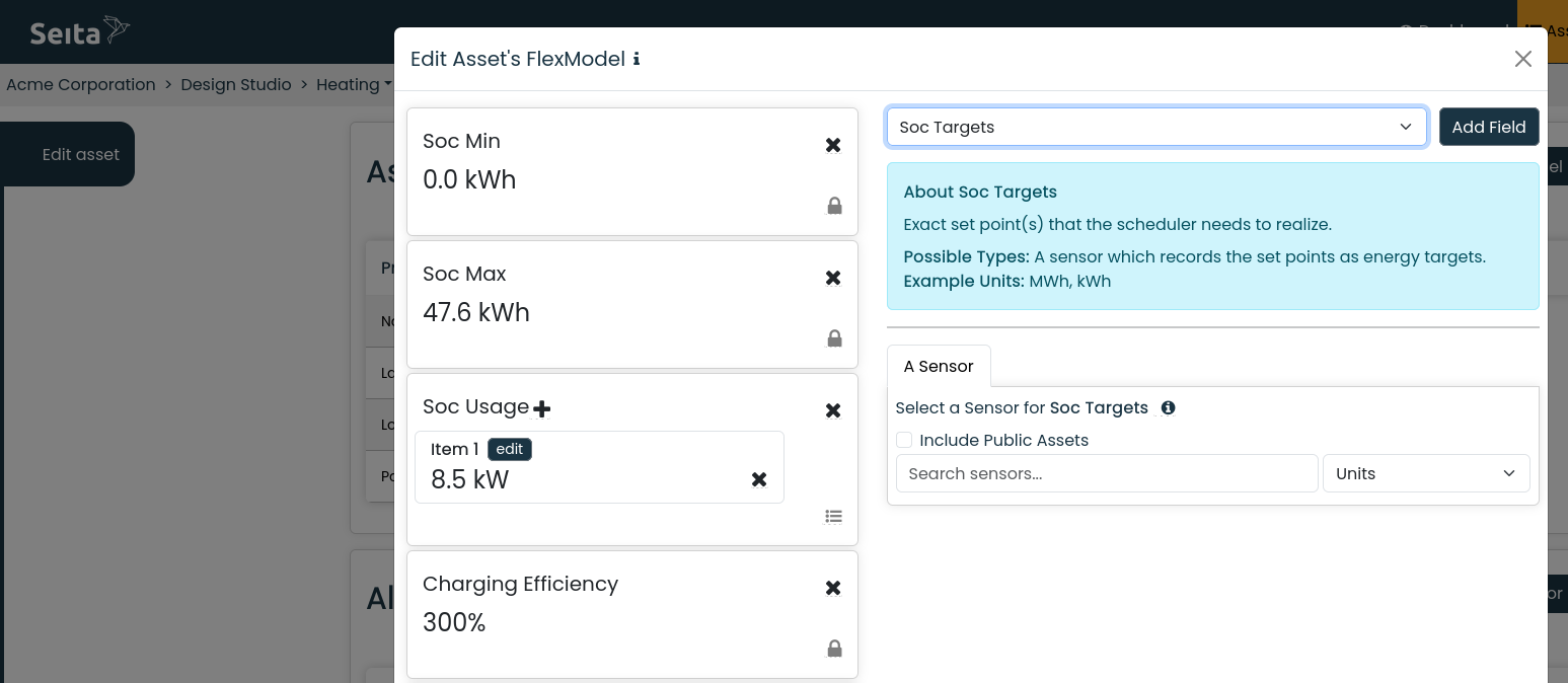 Editing the flex-model of an asset